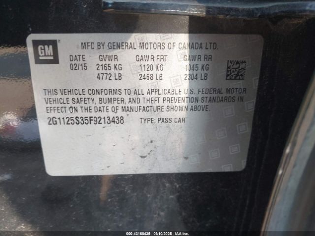 2015 CHEVROLET IMPALA 2G1125S35F9213438 Photo 8