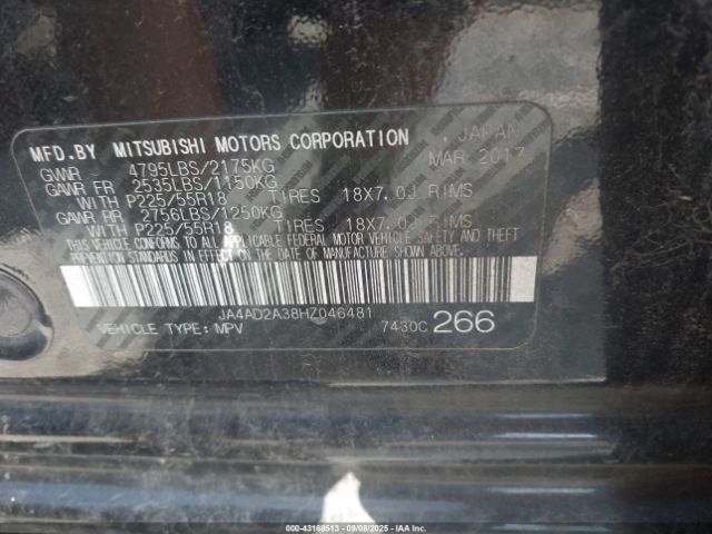 2017 MITSUBISHI OUTLANDER JA4AD2A38HZ046481 Photo 8