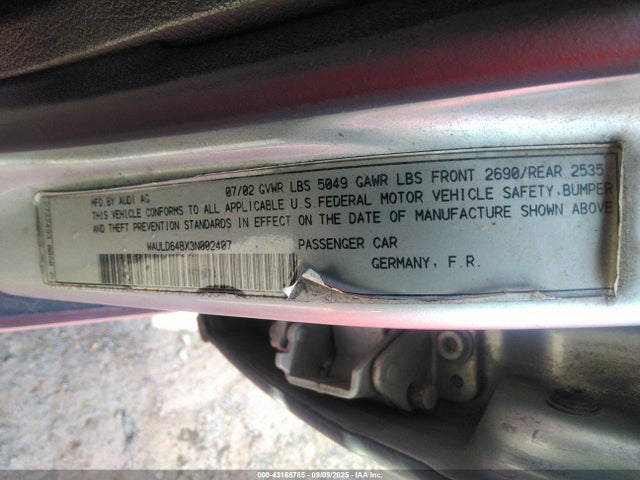 2003 AUDI A6 WAULD64BX3N002407 Photo 8