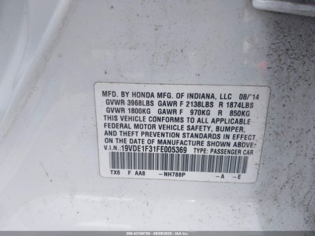 2015 ACURA ILX 19VDE1F31FE005369 Photo 8