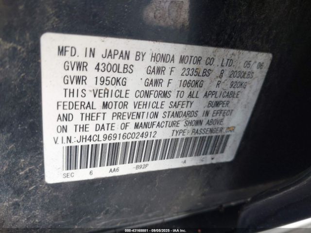 2006 ACURA TSX JH4CL96916C024912 Photo 8