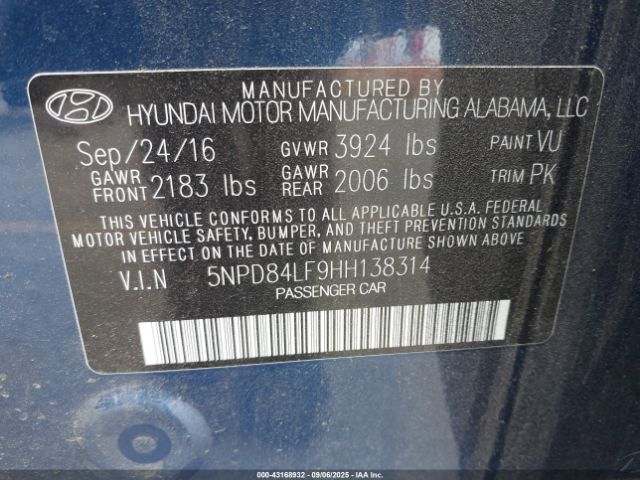 2017 HYUNDAI ELANTRA 5NPD84LF9HH138314 Photo 8