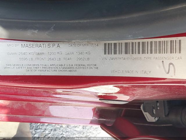 2014 MASERATI GHIBLI ZAM57RTA1E1126505 Photo 8