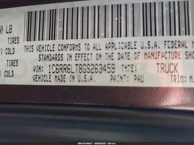 1C6RR6LT8GS263459 RAM 2016