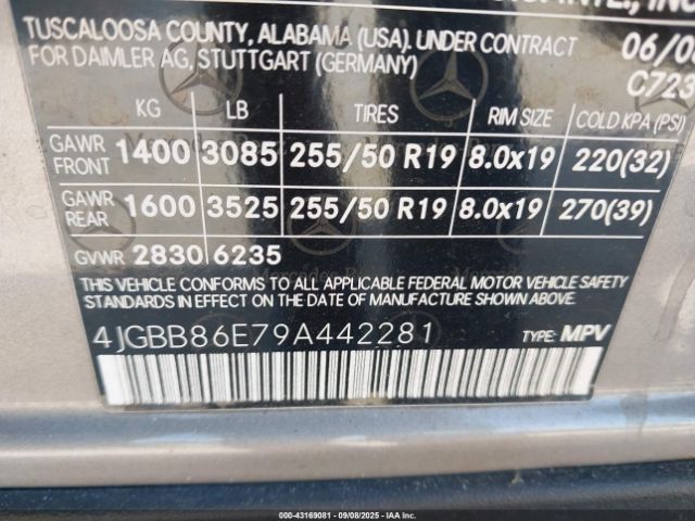 2009 MERCEDES-BENZ ML 350 4JGBB86E79A442281 Photo 8