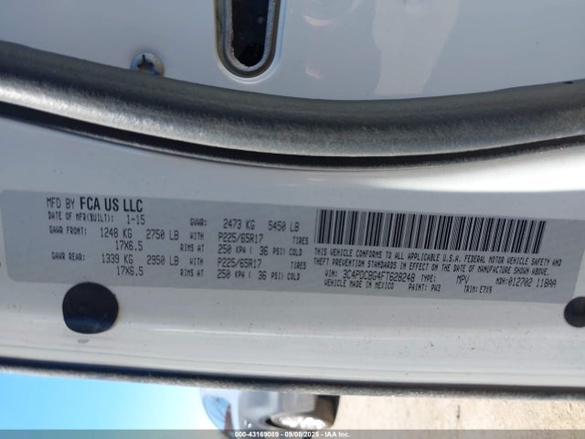 3C4PDCBG4FT628248 Dodge Journey