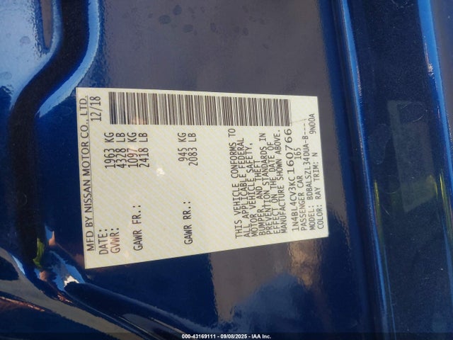 Nissan 2019 2019 1N4BL4CV3KC160766 Image 9