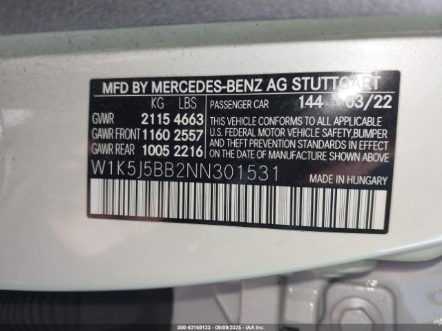 2022 MERCEDES-BENZ AMG CLA 35 W1K5J5BB2NN301531 Photo 8