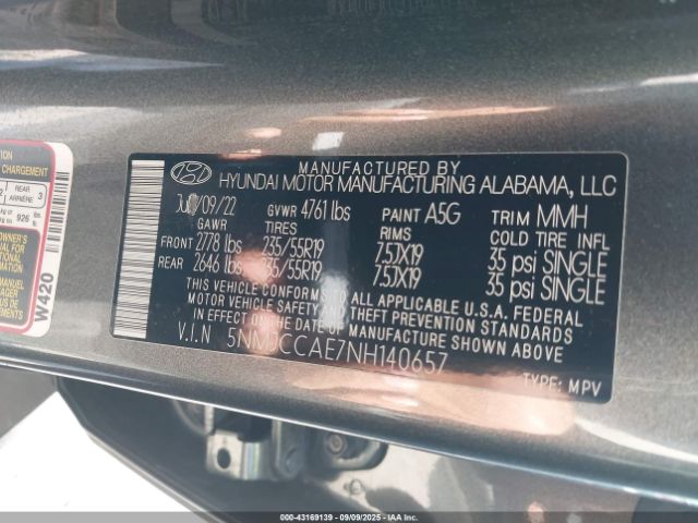 2022 HYUNDAI TUCSON 5NMJCCAE7NH140657 Photo 8