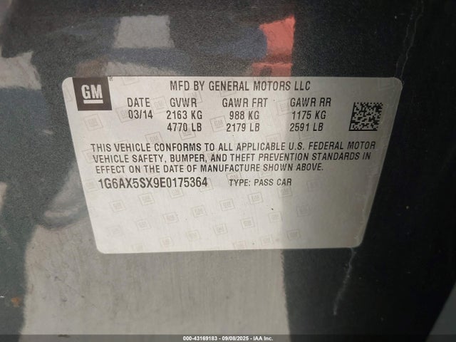 2014 CADILLAC CTS 1G6AX5SX9E0175364 Photo 8