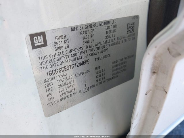 1GCGSCE37G1244665 Chevrolet lfx - sidi, vvt, e85 max, aluminum