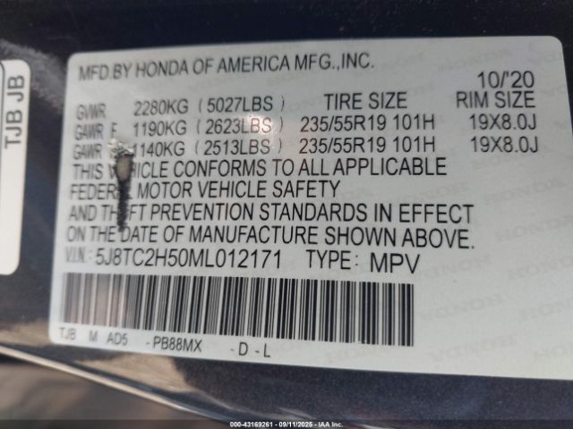 2021 ACURA RDX 5J8TC2H50ML012171 Photo 8