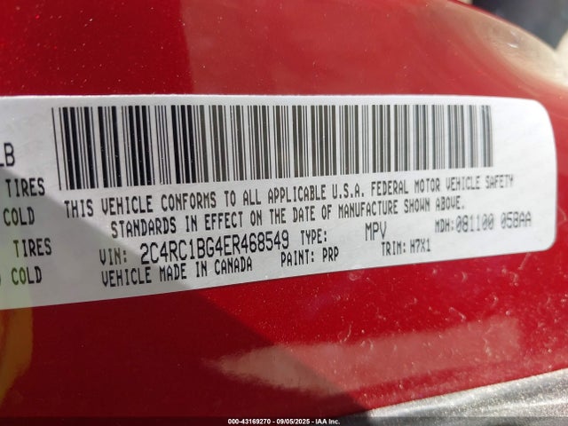 2C4RC1BG4ER468549 Chrysler Town and Country