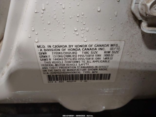 2010 ACURA MDX 2HNYD2H6XAH508236 Photo 8