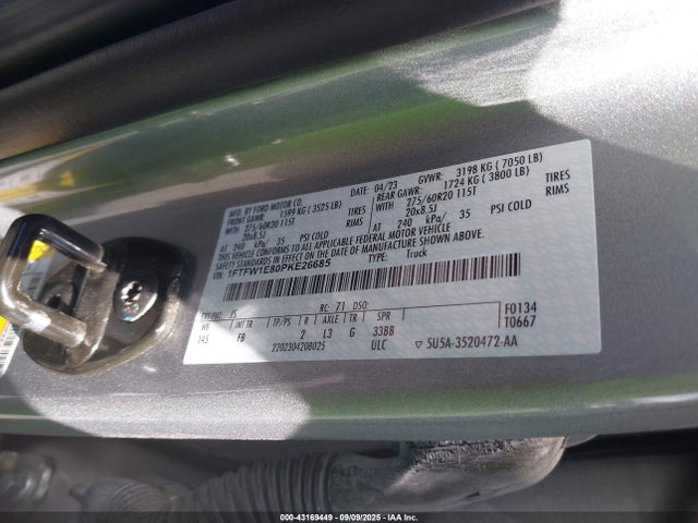 Ford gtdi 2023 1FTFW1E80PKE26685 Image 9