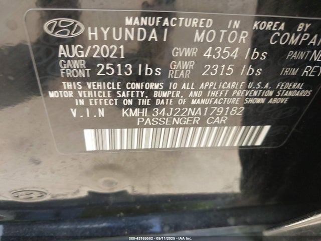 KMHL34J22NA179182 Hyundai Sonata Limited