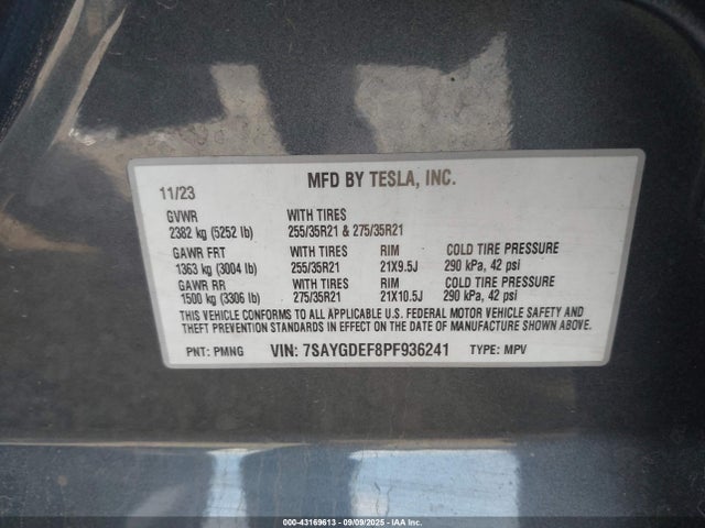 2023 TESLA MODEL Y 7SAYGDEF8PF936241 Photo 8