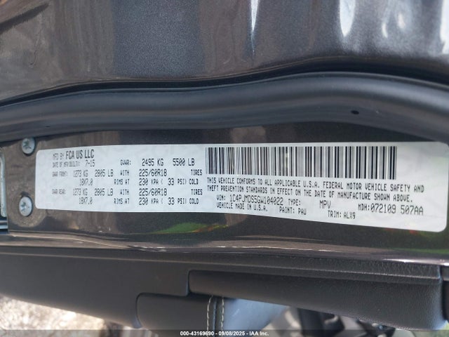 1C4PJMDS5GW104022 Jeep Cherokee