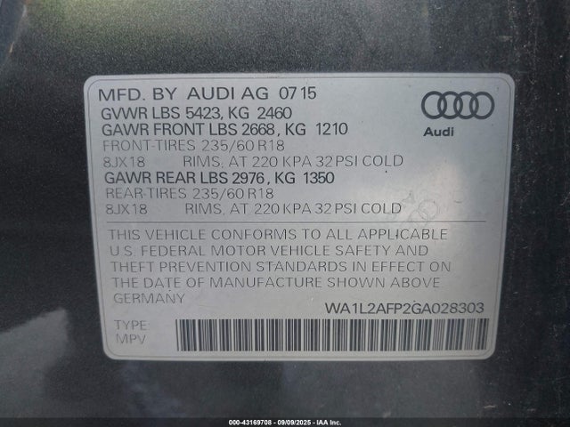 2016 AUDI Q5 WA1L2AFP2GA028303 Photo 8