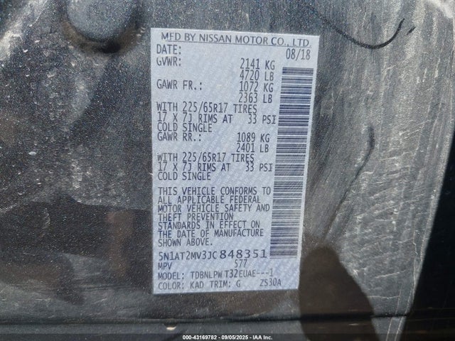 5N1AT2MV3JC848351 Nissan 2018