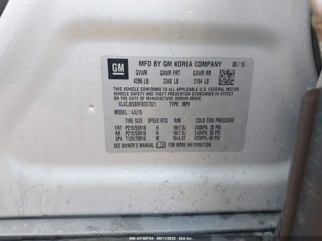 Продажа на аукционе авто 2015 Buick Encore Convenience, vin: KL4CJBSB9FB267021, номер лота: 43169784