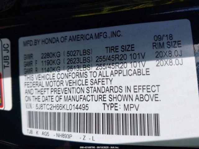 2019 ACURA RDX 5J8TC2H66KL014495 Photo 8