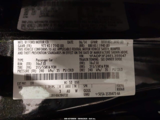 Ford 2014 2014 1FADP3F28EL355047 Image 9