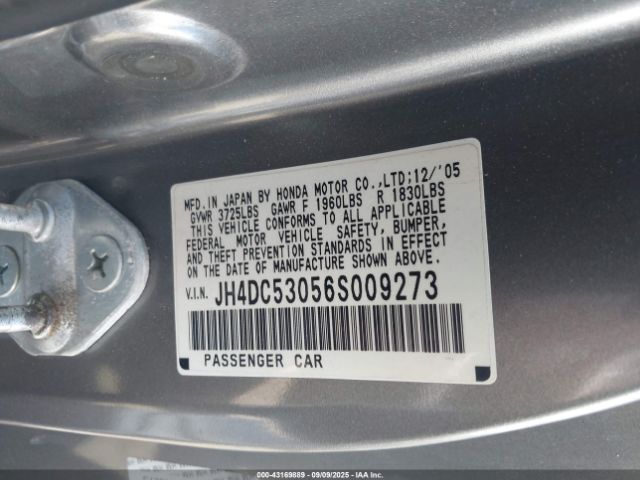 2006 ACURA RSX JH4DC53056S009273 Photo 8