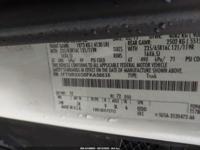 1FTNR3XG5FKA58635 Ford 2015