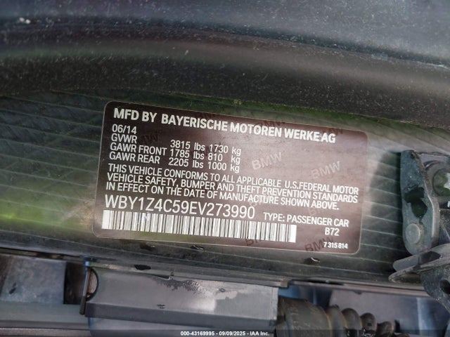 BMW I3 2014 WBY1Z4C59EV273990 Image 9