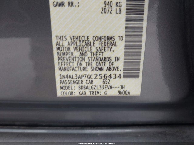 1N4AL3AP7GC256434 Nissan Altima