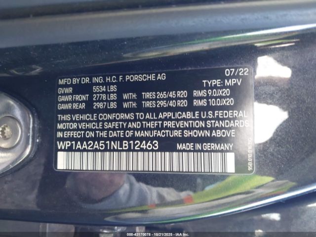 2022 PORSCHE MACAN WP1AA2A51NLB12463 Photo 8