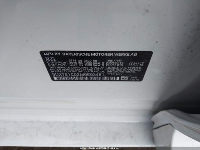 2021 BMW X3 PHEV 5UXTS1C02M9E93451 Photo 8