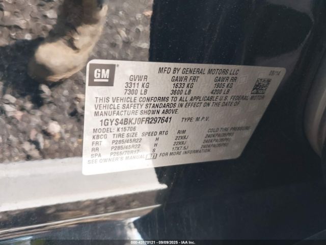 2015 CADILLAC ESCALADE 1GYS4BKJ0FR297641 Photo 8