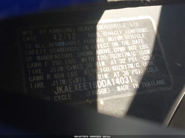 2013 KAWASAKI EX650 JKAEXEE18DDA14031 Photo 9
