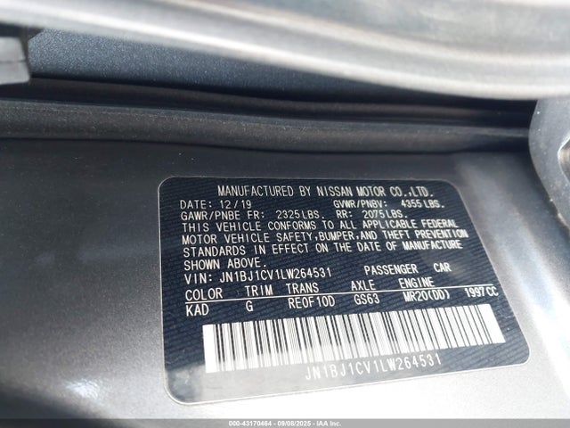 JN1BJ1CV1LW264531 Nissan ROGUE SPORT