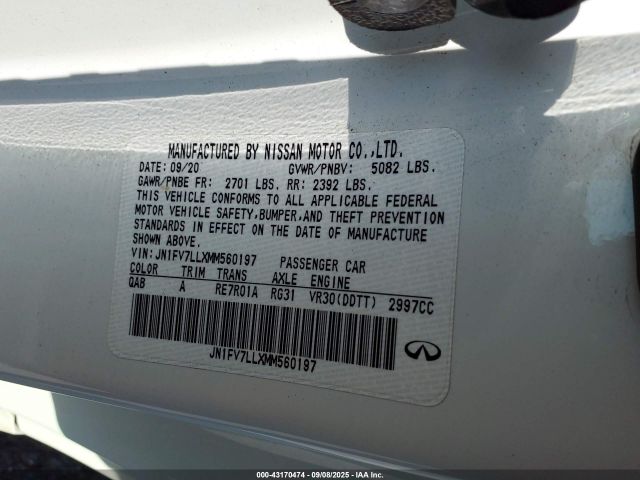 2021 INFINITI Q60 JN1FV7LLXMM560197 Photo 8