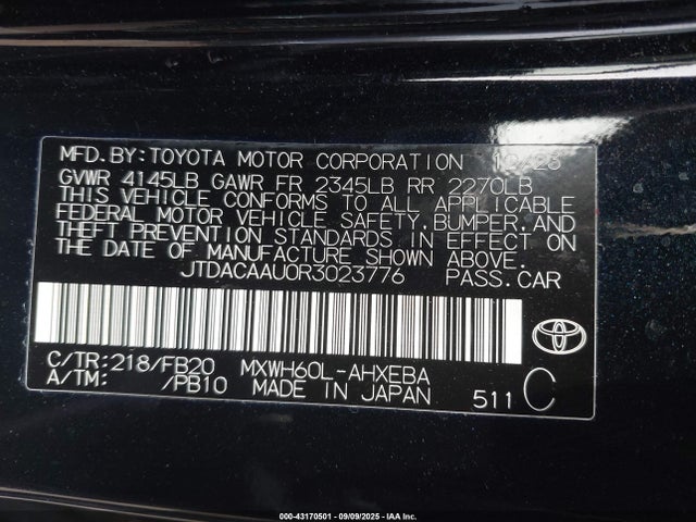 Toyota m20a-fxs 2024 JTDACAAU0R3023776 Image 9