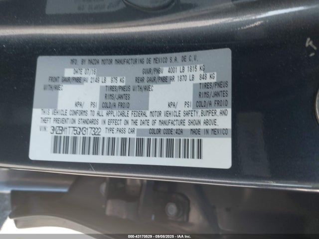 3MZBM1T75GM317322 Mazda pe