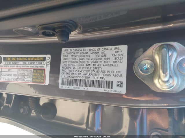 2HKRW1H55HH513190 Honda l15be