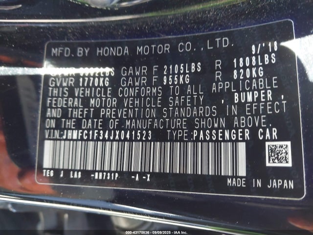 JHMFC1F34JX041523 Honda l15b7
