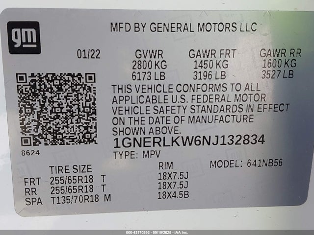 Chevrolet lfy 2022 1GNERLKW6NJ132834 Image 9