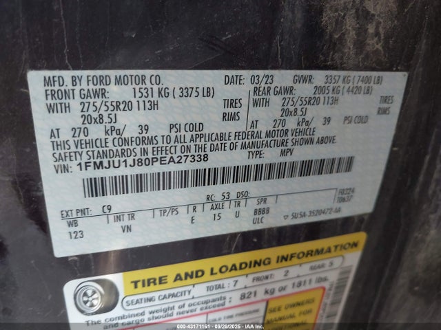 1FMJU1J80PEA27338 Ford gtdi-standard