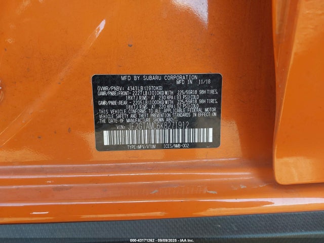 JF2GTAMC6K8271912 Subaru naturally aspirated