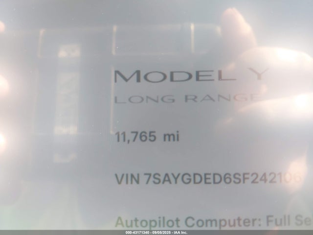 7SAYGDED6SF242106 Tesla Model Y