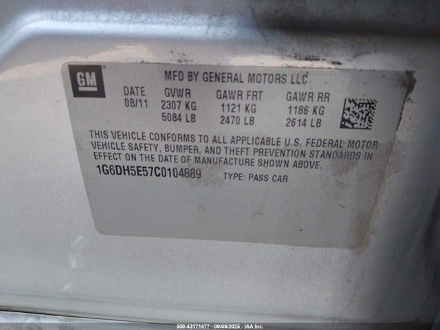 2012 CADILLAC CTS 1G6DH5E57C0104889 Photo 8