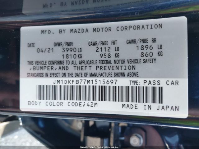 2021 MAZDA CX-3 JM1DKFB77M1515697 Photo 8