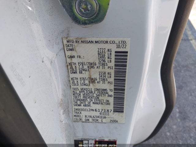 Продаж на аукціоні авто 2023 Nissan Frontier King Cab S 4x2, vin: 1N6ED1CL2PN617187, номер лоту: 43171517