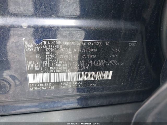 2022 TOYOTA RAV4 HYBRID 4T3D6RFV1NU074893 Photo 8