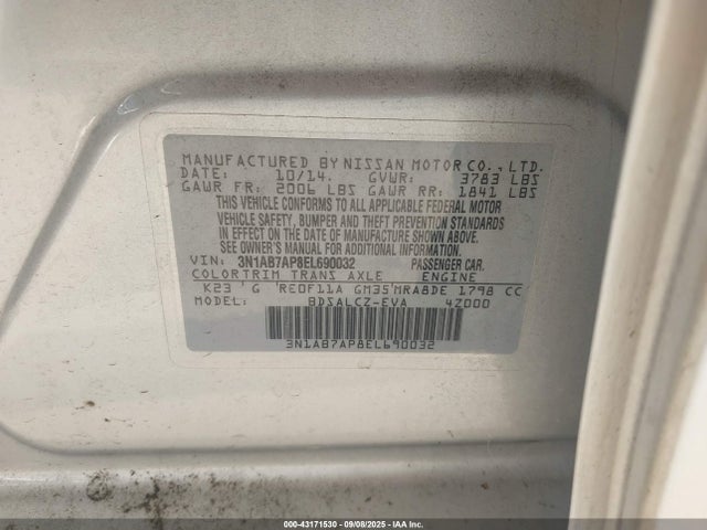 3N1AB7AP8EL690032 Nissan 2014